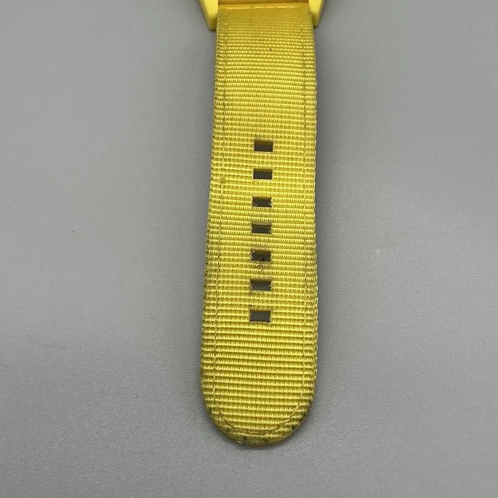 Neff Daily Mens Watch 41mm Yellow Dial Nylon Strap Water Resistant New Battery